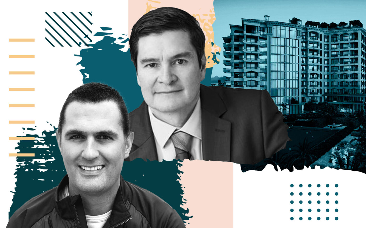 Disruptive's Alexander Davis and Sun Holdings' Guillermo Perales with 6800 Fisher Island Drive
