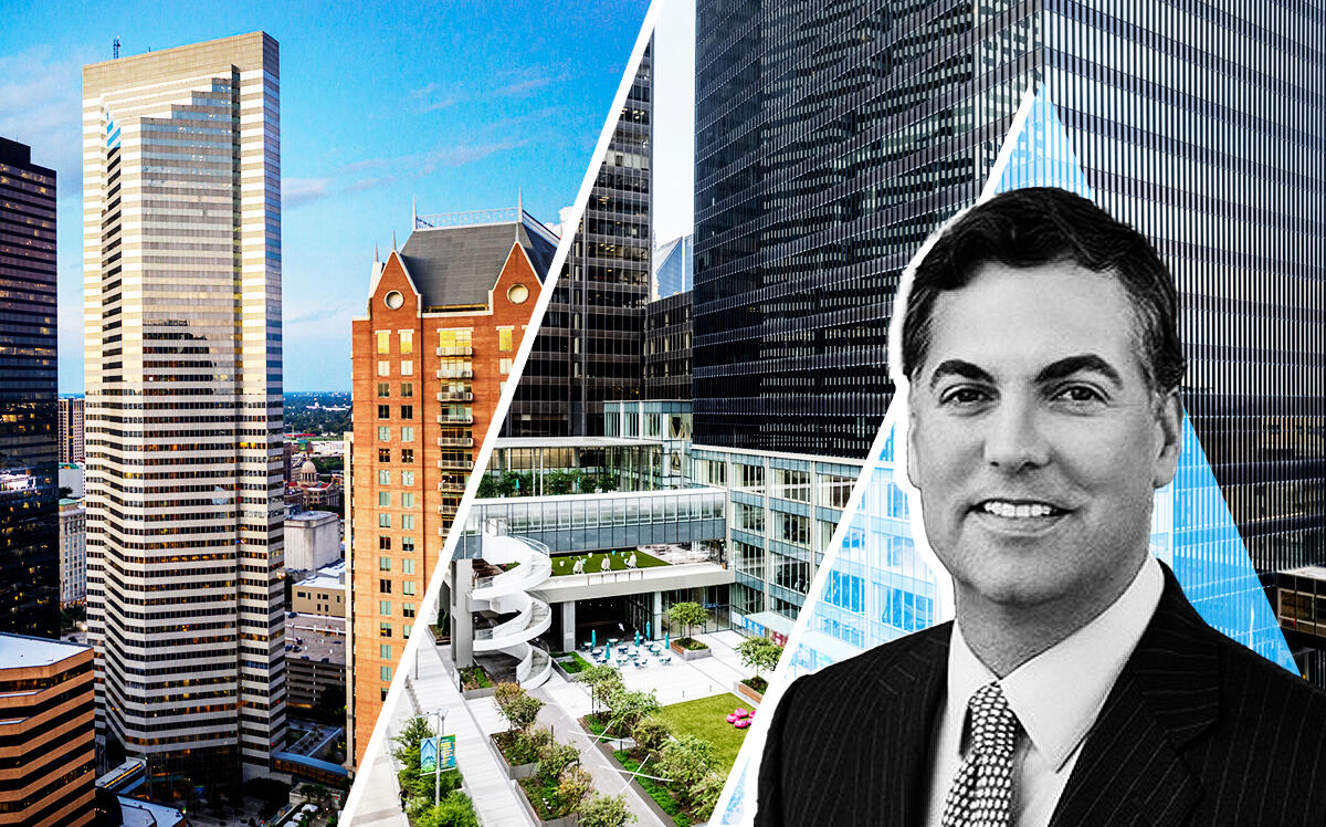 3 Houston Center at 1301 McKinney Street and LyondellBasell Tower at 1221 McKinney Street with Brookfield Properties Travis Overall