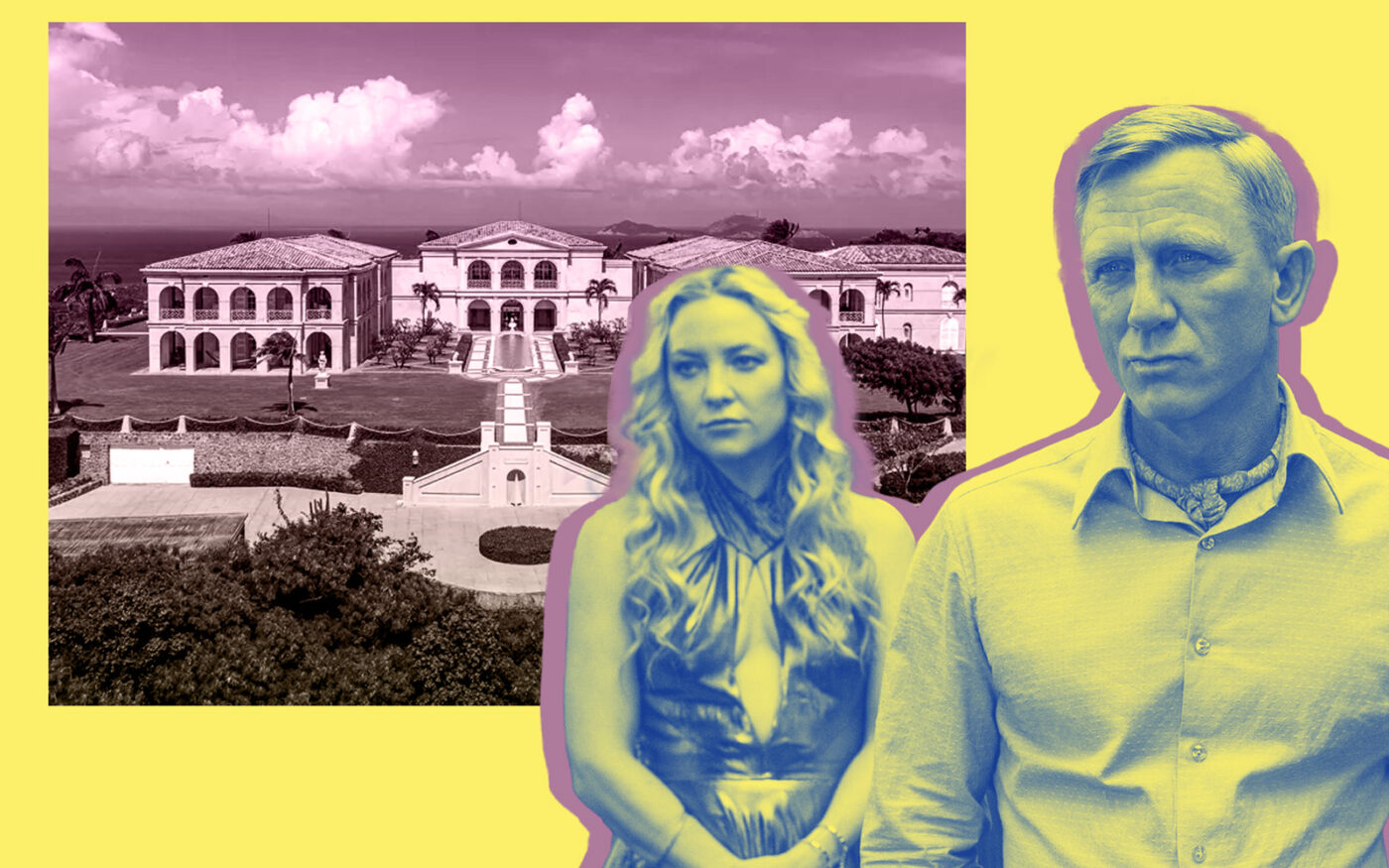 The estate on Mustique in the Caribbean with Kate Hudson and Daniel Craig in "Glass Onion"