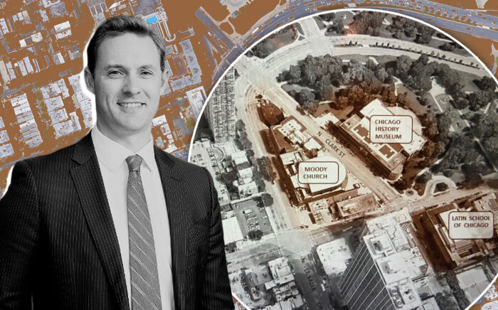 Fern Hill Company founder Nick Anderson and highlighted areas of Old Town planned for redevelopment