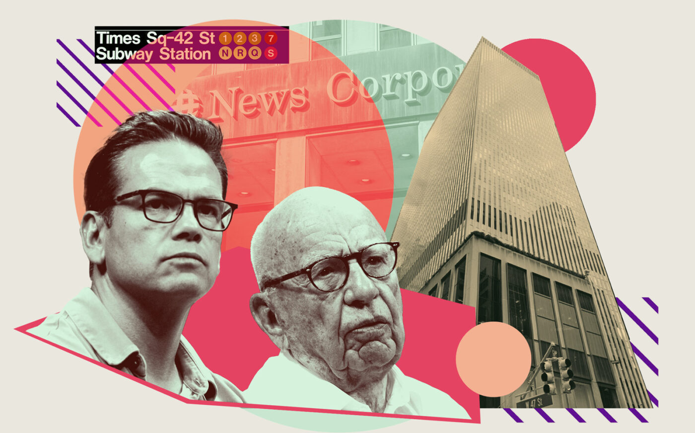 Lachlan and Rupert Murdoch of Fox Corporation and News Corp with 1211 Sixth Avenue