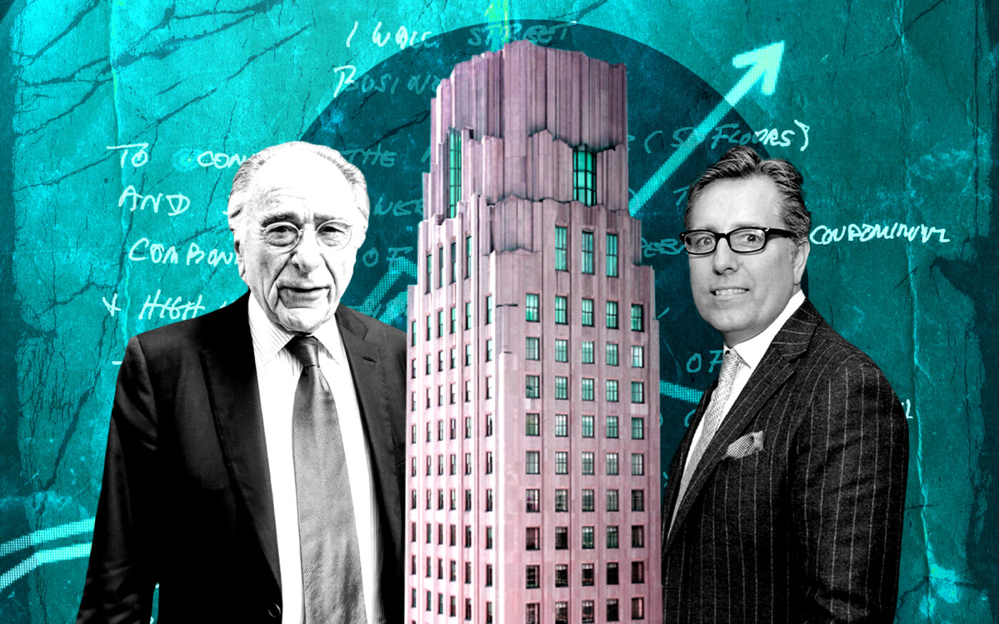 From left: Harry Macklowe and Compass' Kirk Rundhaug with One Wall Street