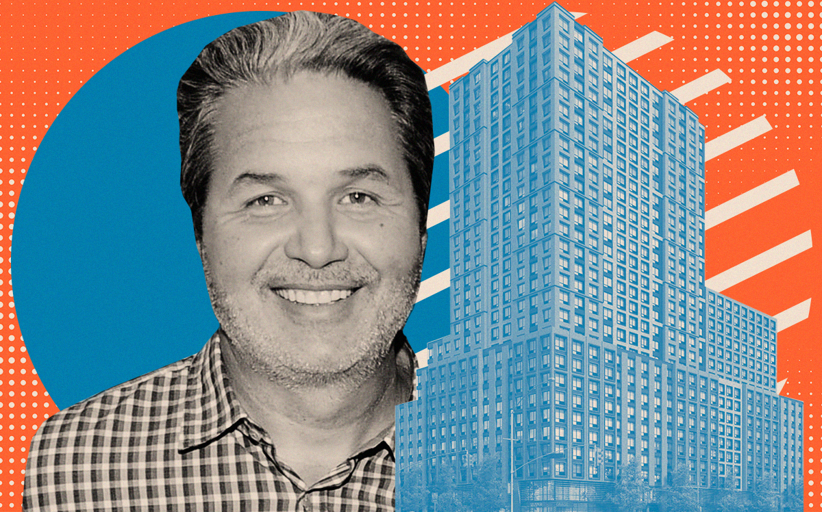 Maddd Equities’ Jorge Madruga with rendering of 375 West 207th Street