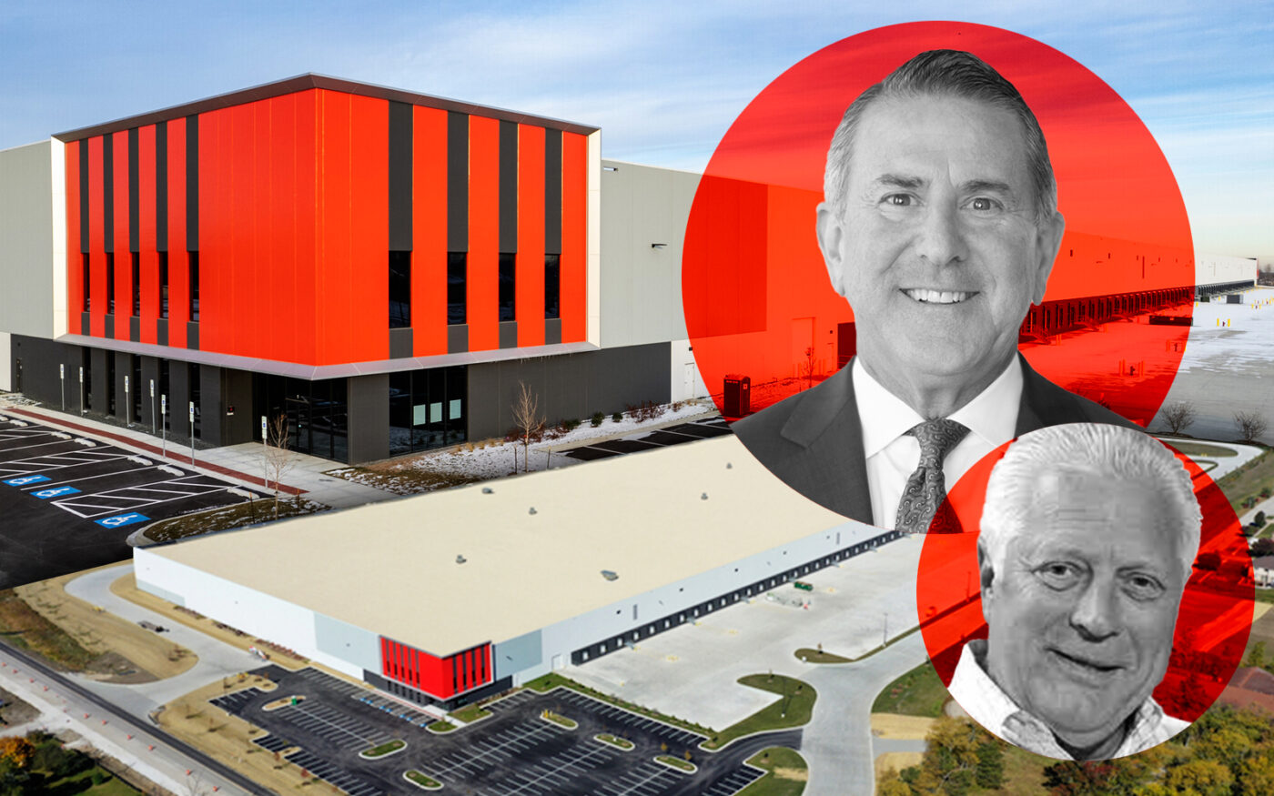 Target's Brian Cornell and Solo Cup's Robert M. Korzenski with Building 2 at 101 Compass Boulevard in Joliet and 5000 183rd Street in Country Club Hills