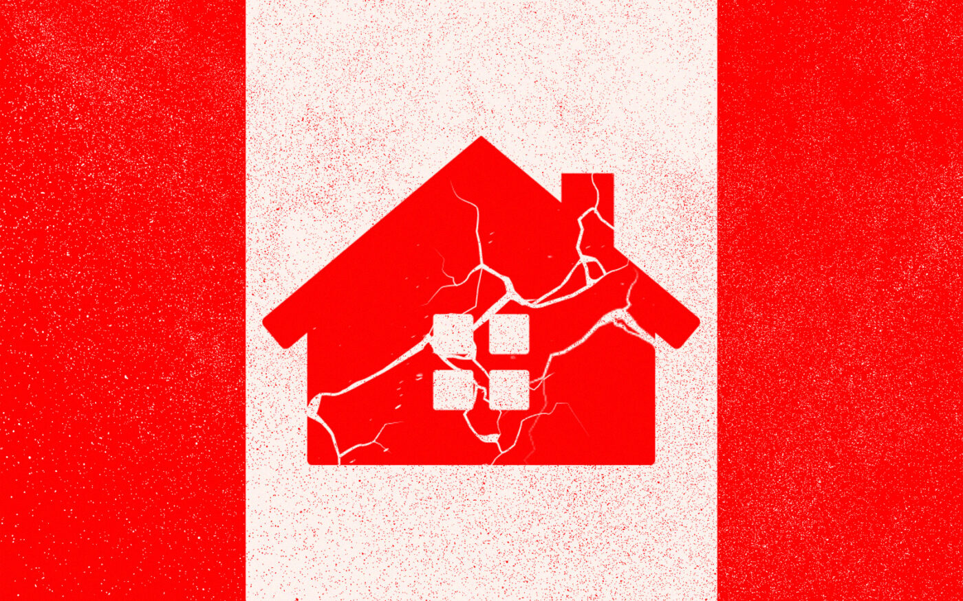 Canadian flag with house instead of maple leaf