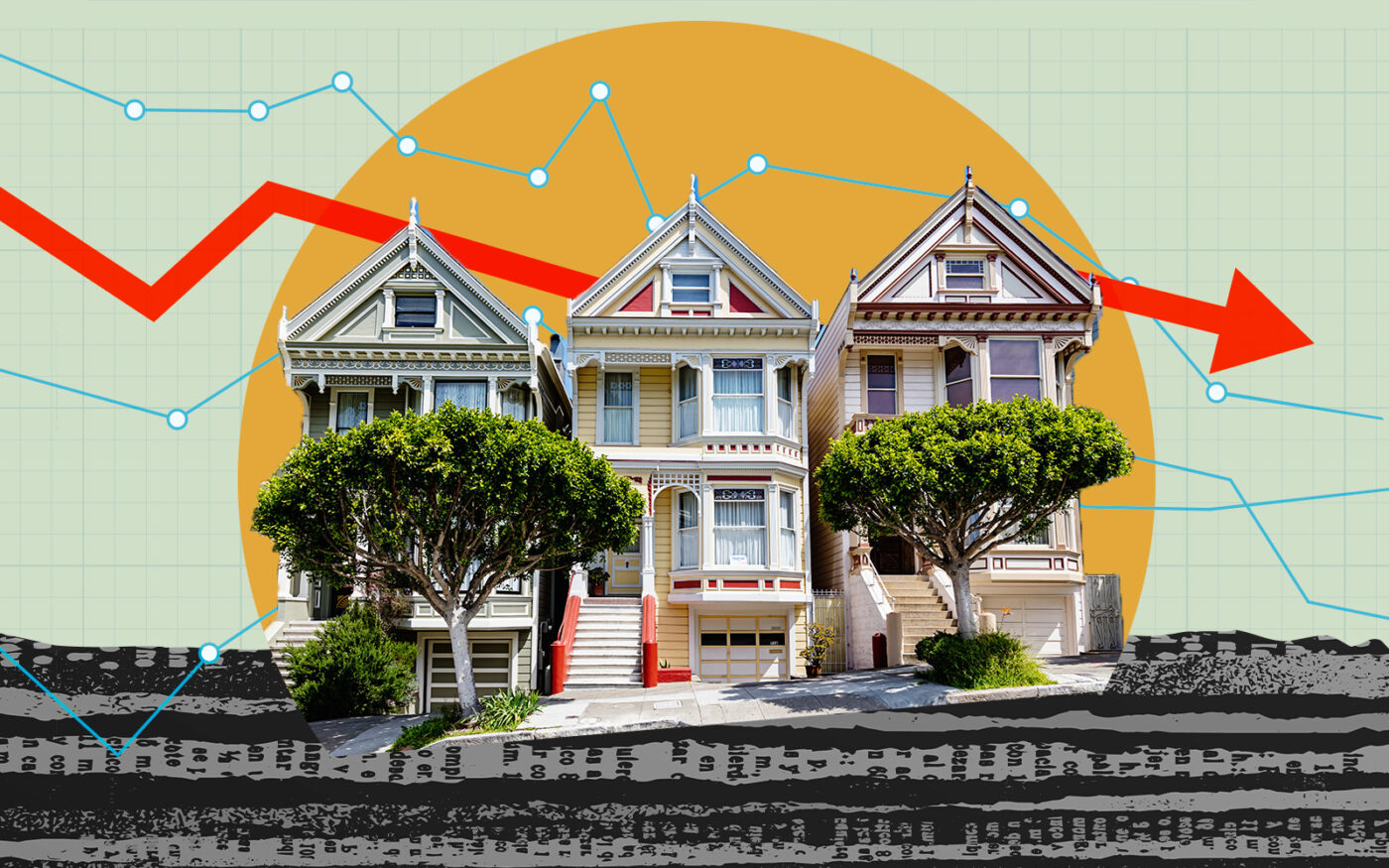 San Francisco homes with decline arrows