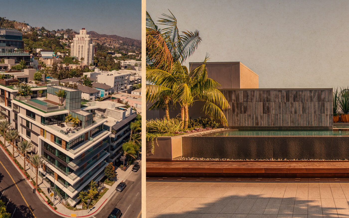 exterior of unit 902 and its pool - courtesy of Pendry Residences West Hollywood by Montage Hotels & Resorts)