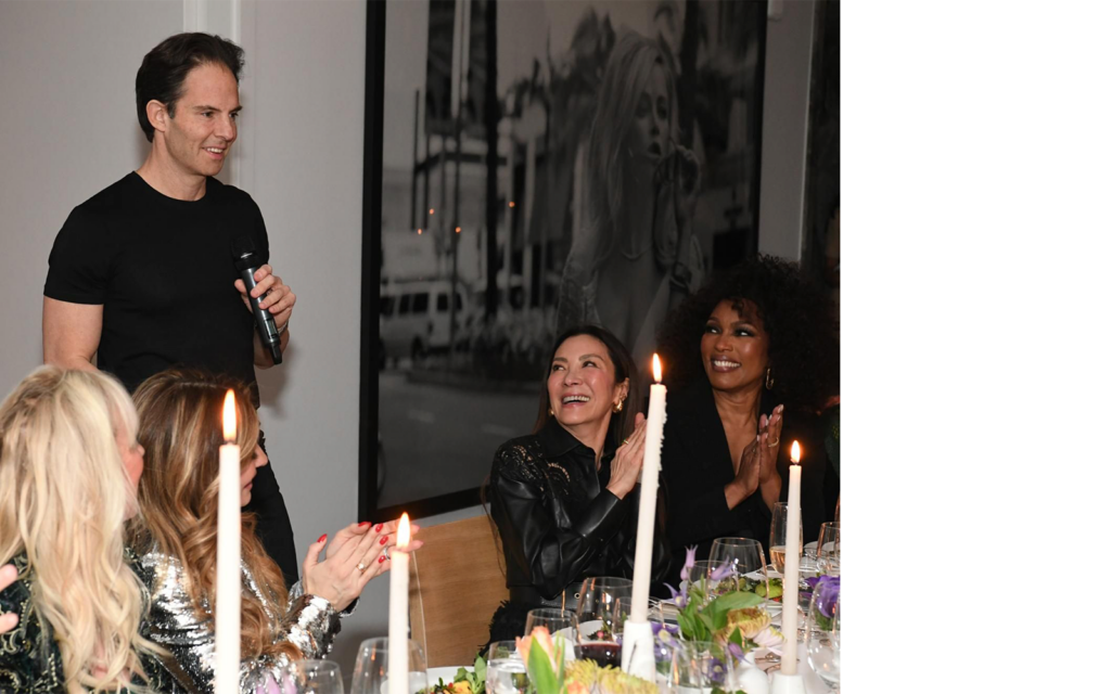 Michael Shvo, Michelle Yeoh and Angela Bassett at Feb. 12 party