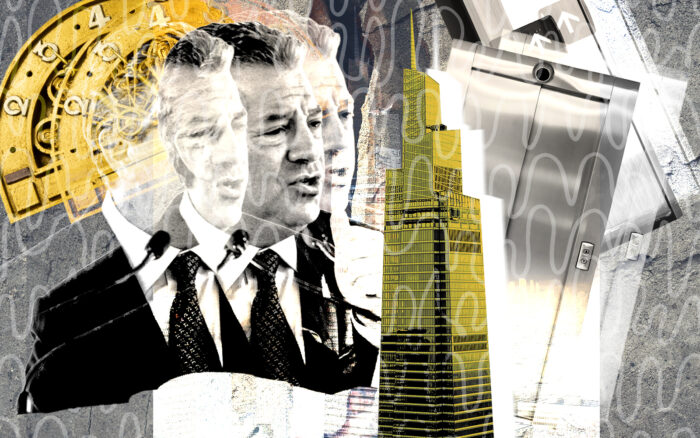 SL Green's Marc Holliday and One Vanderbilt (Photo Illustration by Steven Dilakian for The Real Deal with Getty Images)