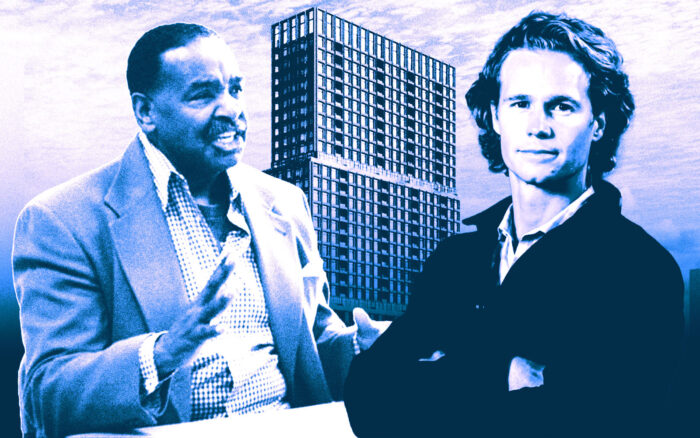 From left: Geoffrey’s Inner Circle's Geoffrey Pete and Tidewater Capital's Craig Young with 1431 Franklin Street (Getty, Geoffrey's Inner Circle, Tidewater Capital, LARGE)