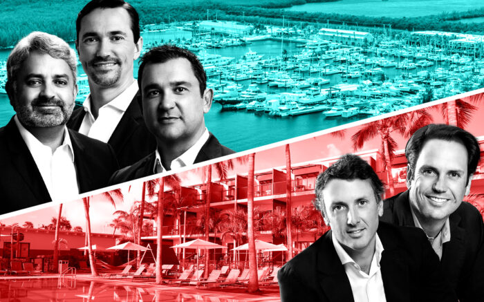 From left: Integra Investments' Paulo Tavares de Melo, Nelson Stabile and Victor Ballestas with 7005 Shrimp Road and Key International's Diego Ardid and Inigo Ardid with 7001 Shrimp Road