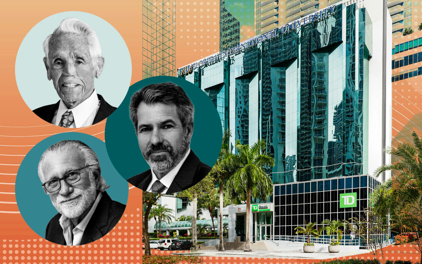 1101 Brickell Avenue office towers in Miami with Florida East Coast Realty’s Tibor Hollo, Wayne Hollo, Jerome Hollo