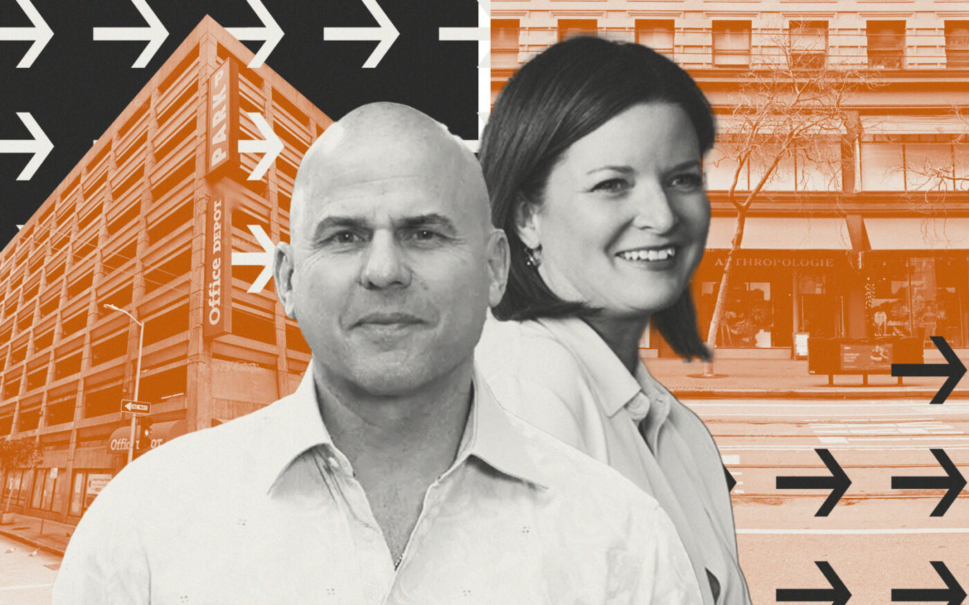 Office Depot's Gerry Smith and Anthropologie's Tricia Smith with 33 Third Street and 880 Market Street