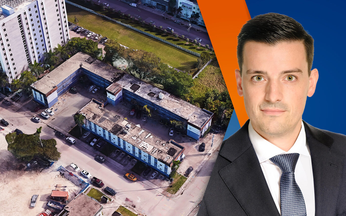 The development site at 901 Southwest Third Avenue and 244 Southwest Ninth Street in Miami with property buyer and developer Empira Group’s Rafael Aregger
