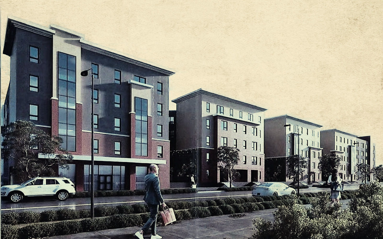 Rendering of proposed 286-unit apartment building in Syracuse (Getty, Passero Associates)