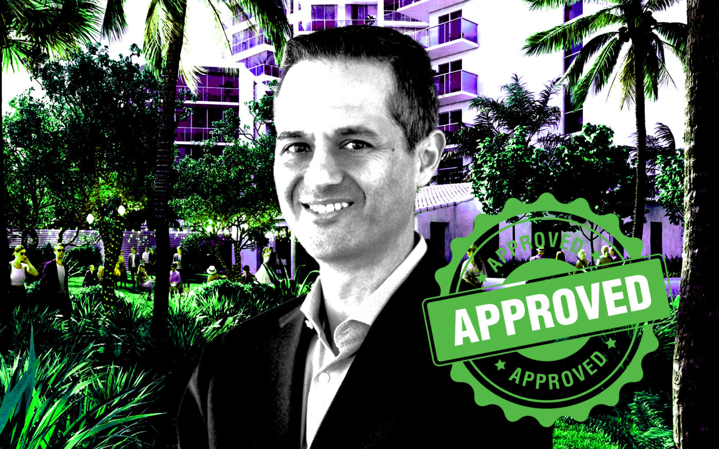 Sunstone Hotel Investors CEO Bryan Giglia and a rendering of The Confidante Miami Beach rendering (Getty, Sunstone Hotel Investors, EoA Group)