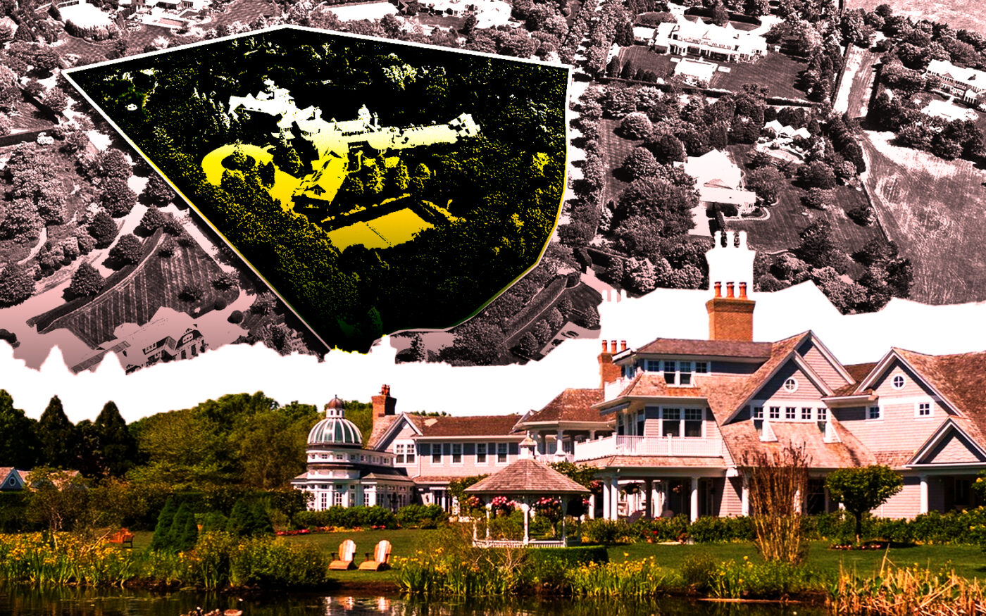 A photo illustration of 17 Channel Pond Court in Southampton, Long Island (Getty, Douglas Elliman)