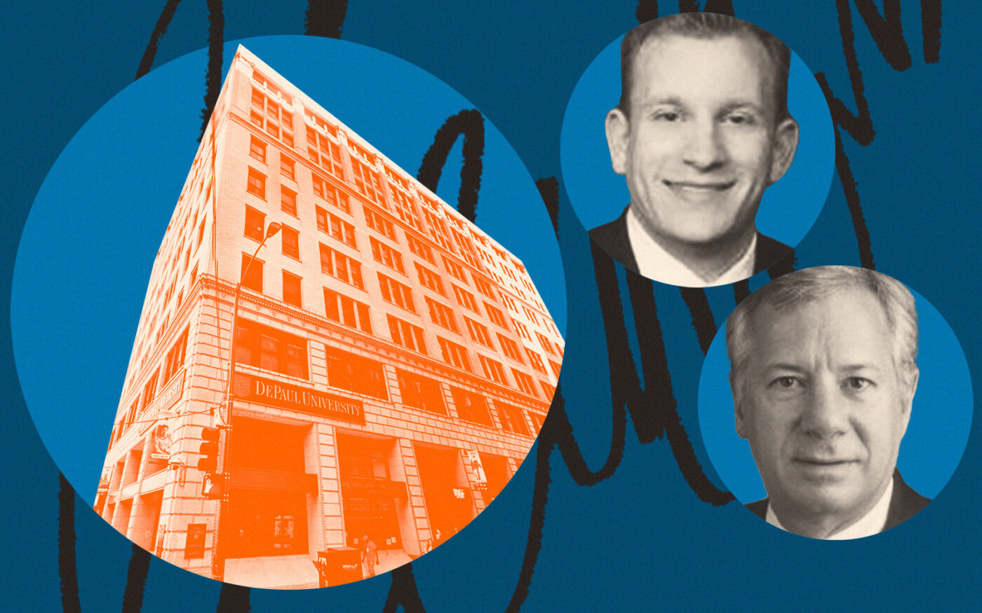 Firenze Group's David Perlstein and Marc Realty's Jerry Nudo with 55 East Jackson Boulevard