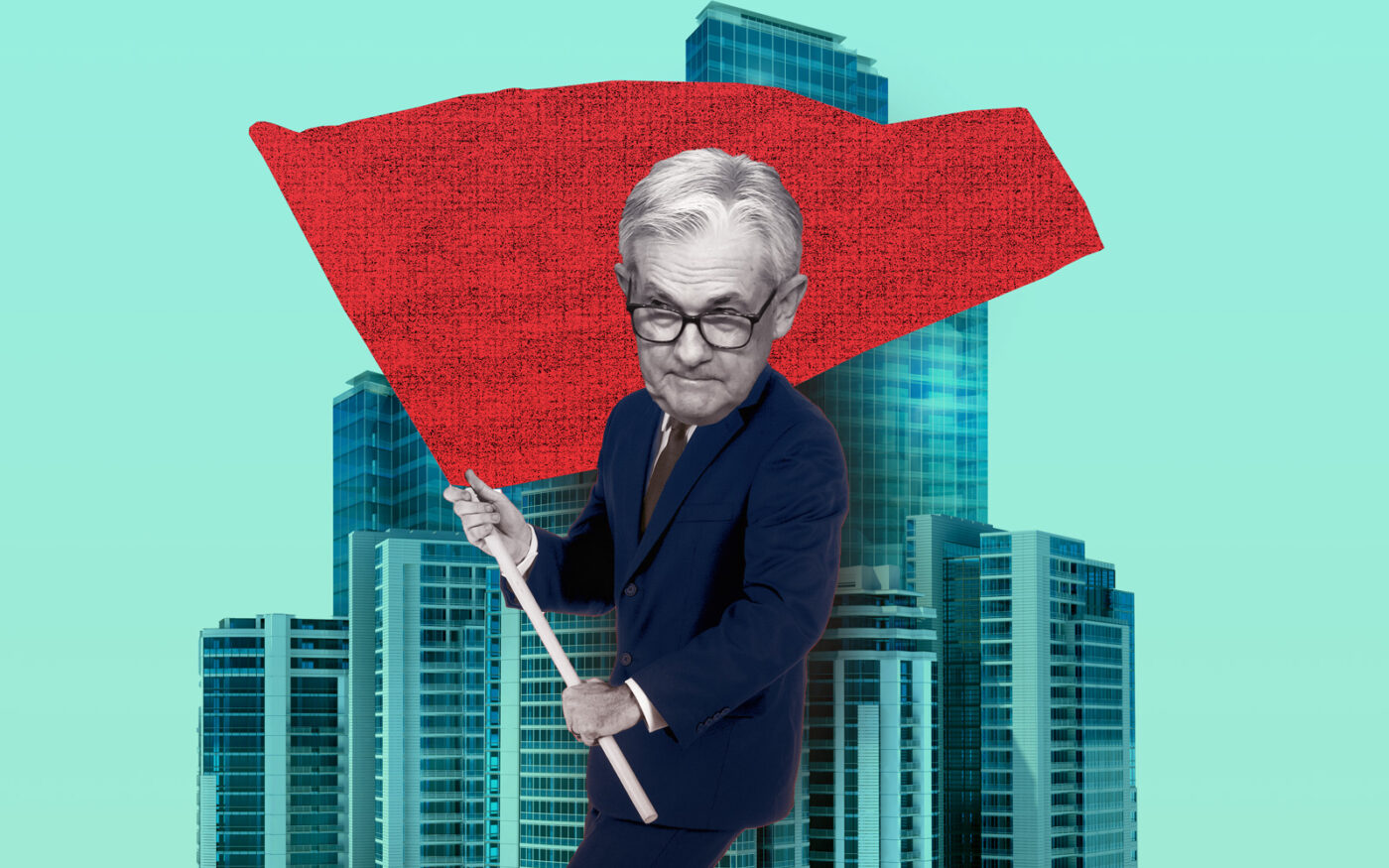 Illustration of Federal Reserve chair Jerome Powell