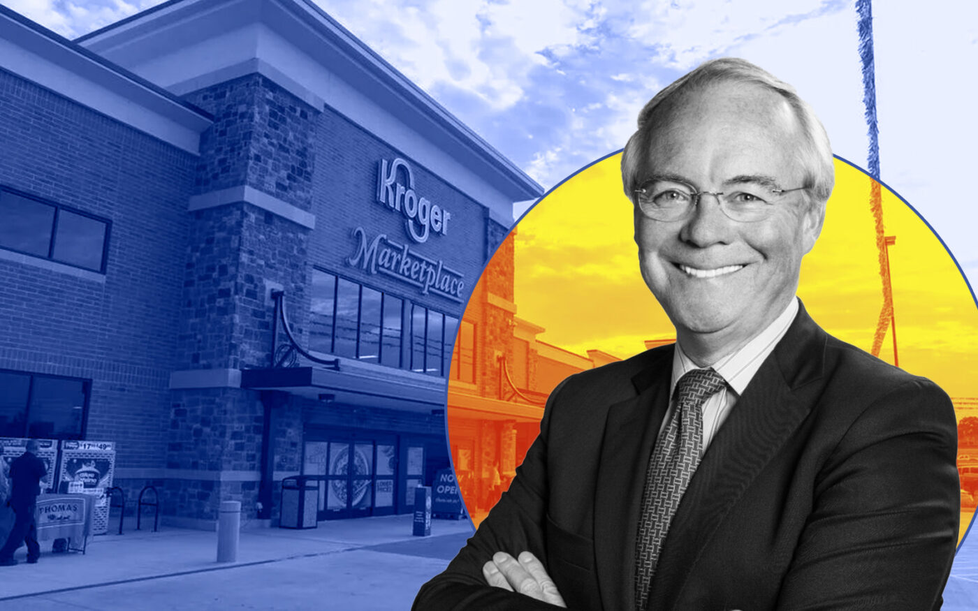 Kroger's Rodney McMullen and the new Kroger planned at Highway 121 and Coit Road in Plano
