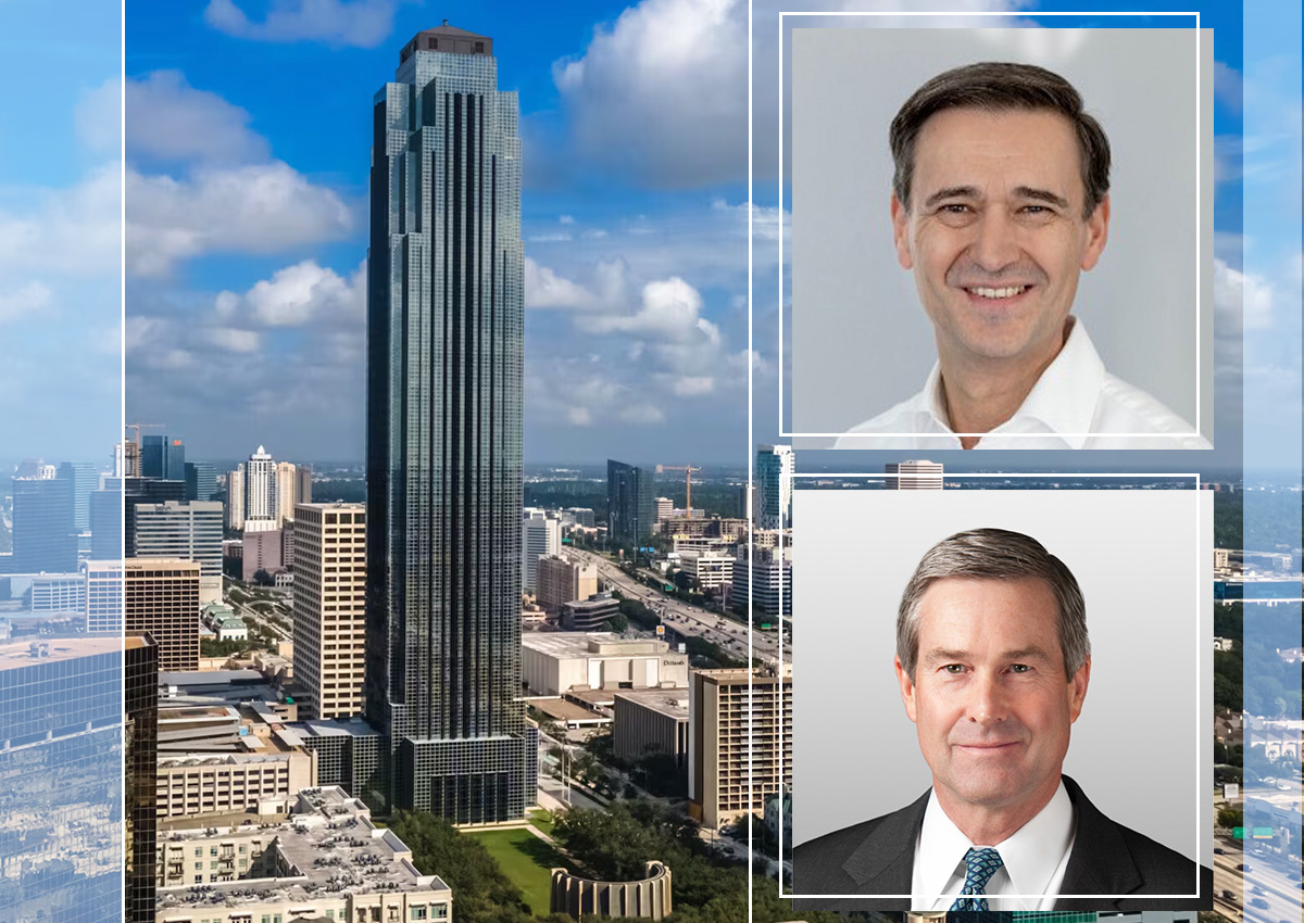 LyondellBasell CEO Peter Vanacker with Invesco CEO R. Scott Dennis and the Williams Tower at 2800 Post Oak Blvd in Houston