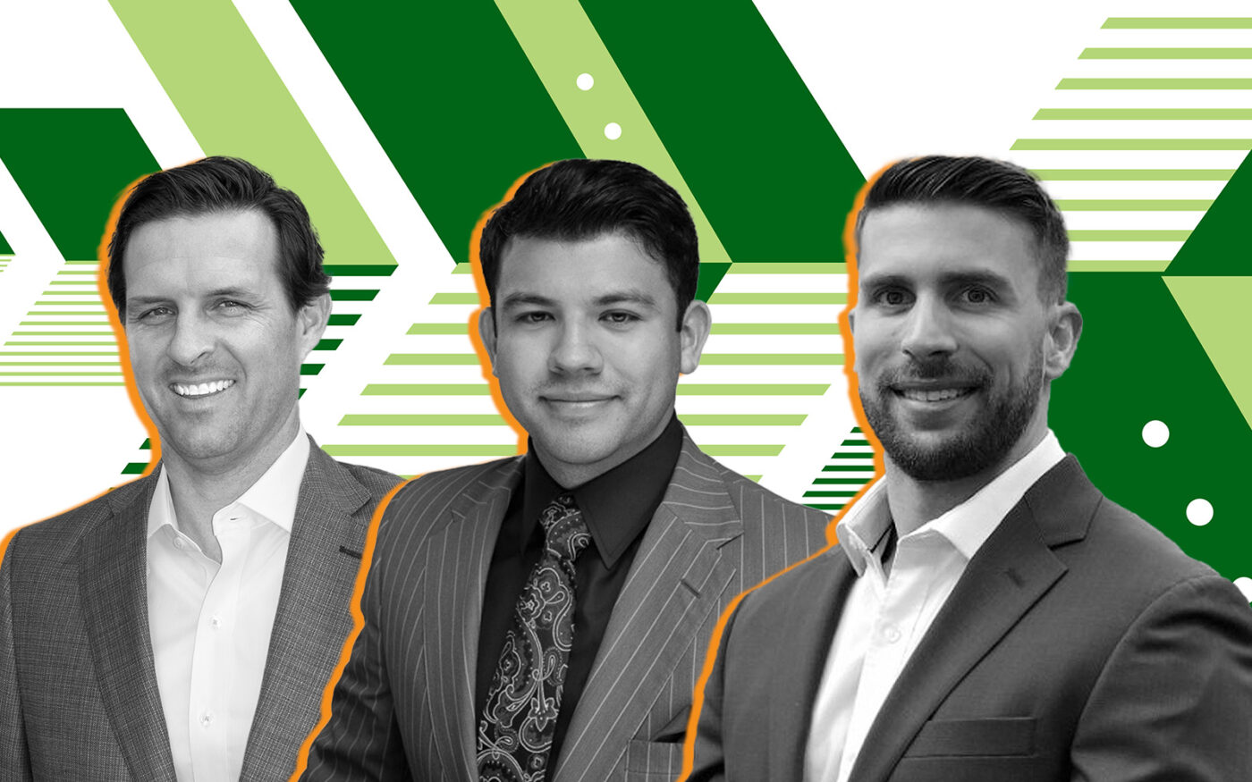 Stream Realty Partners' Shawn M. Street, Compass' Alec Almuina and Land Strategies Inc's Michael Linehan