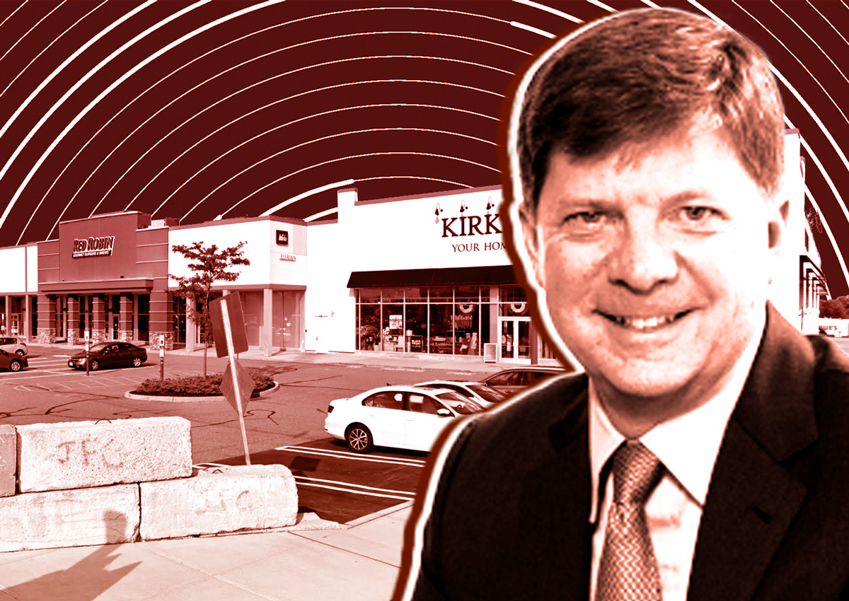 Urban Edge Properties' Jeffrey Olson and the site of the project at 1 Bergen Town Center