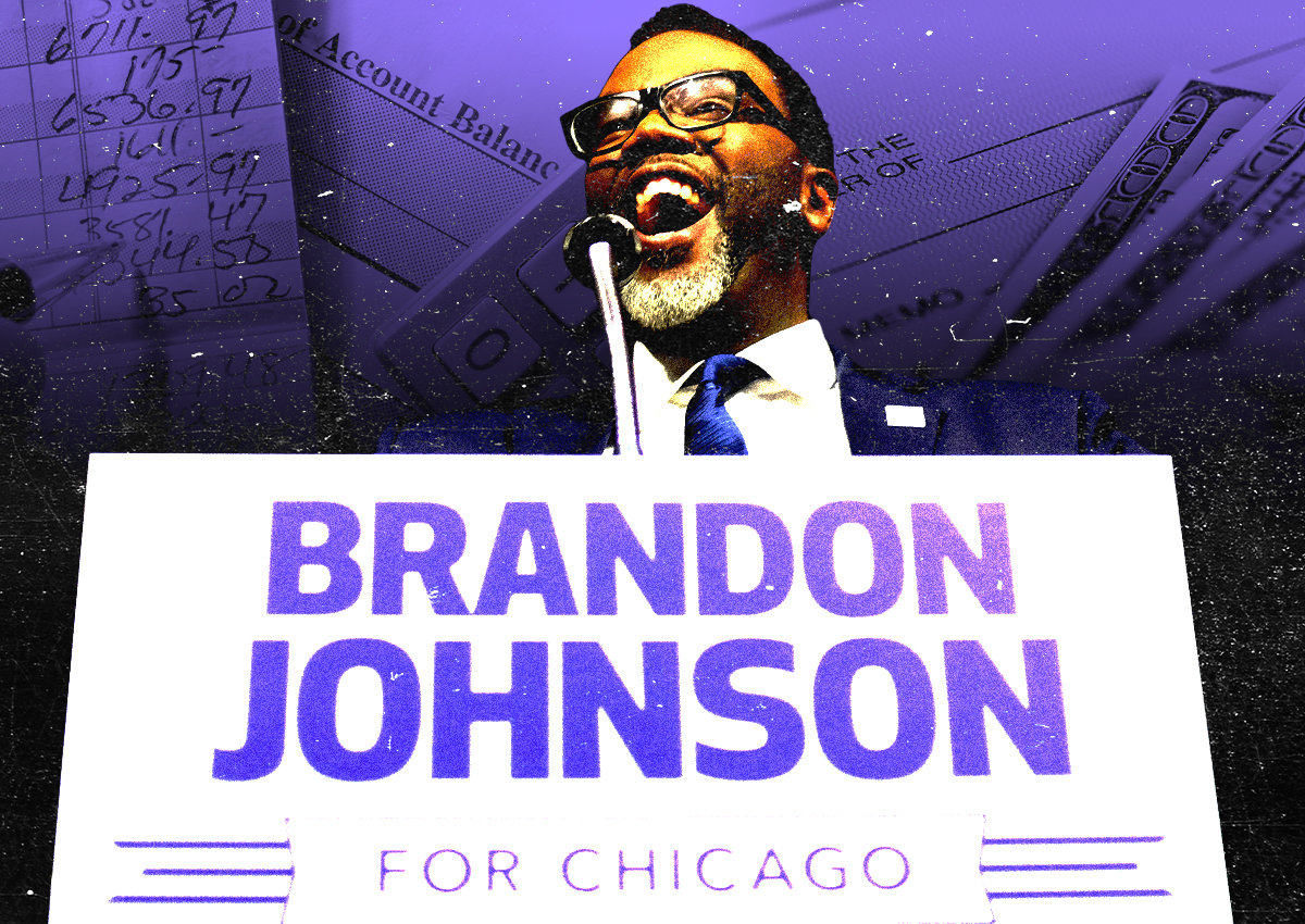 A photo illustration of Brandon Johnson (Getty)