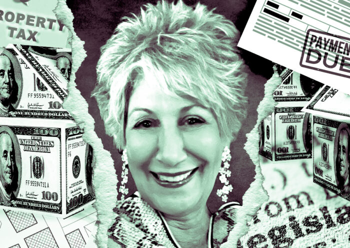 A photo illustration of Cook County Treasurer Maria Pappas (Getty, Cook County Government)