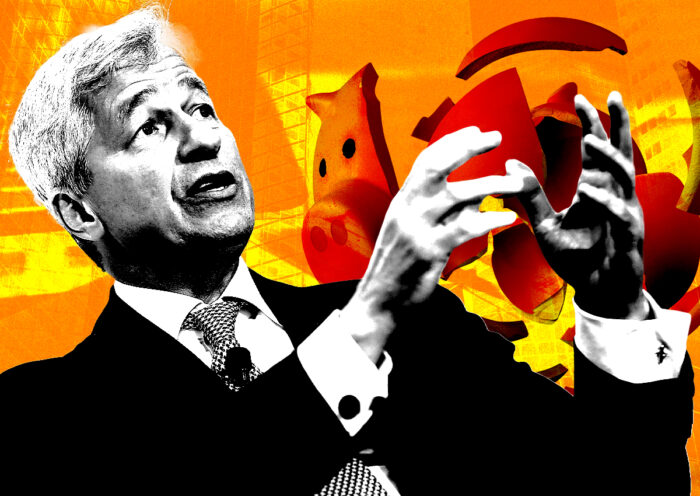 A photo illustration of First Republic Bank's Jamie Dimon (Getty)