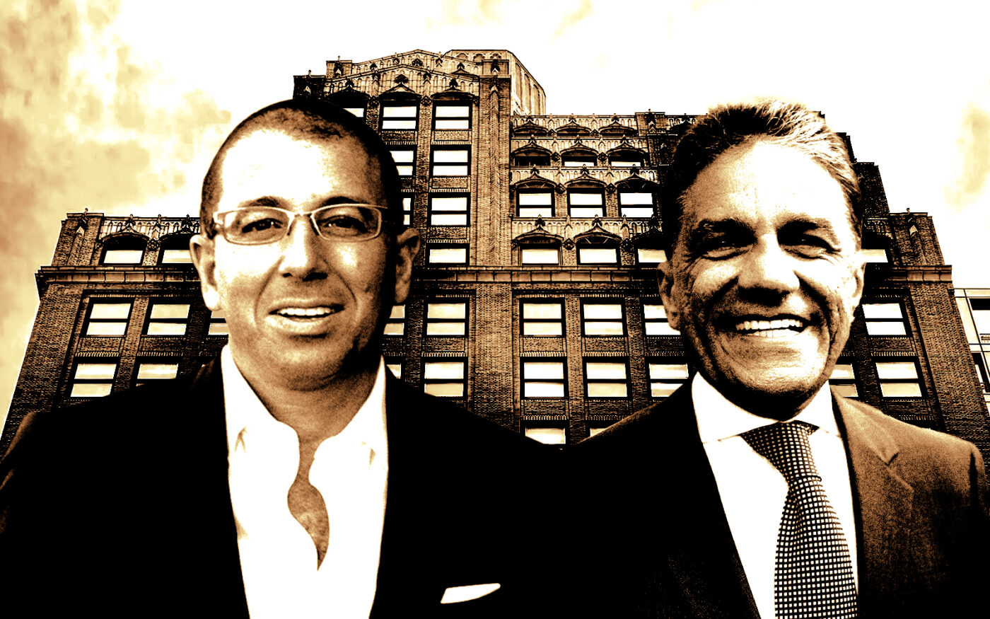 From left: Thor Equities Joe Sitt and The Moinian Group's Joseph Moinian with 245 Fifth Avenue (Getty, Thor Equities, The Moinian Group)