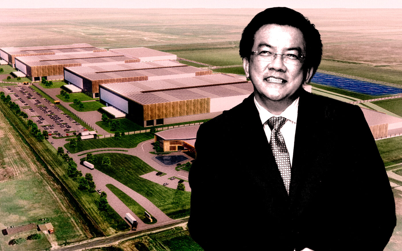 Stanley Thai and the planned project in Brazoria County (Getty, Supermax, Arco Murray)