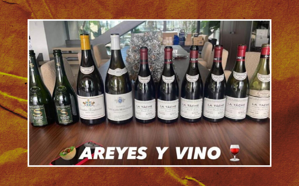 Photo included in exhibit in YH Lex Estates lawsuit against Nir Meir, showing wine at Meir's house