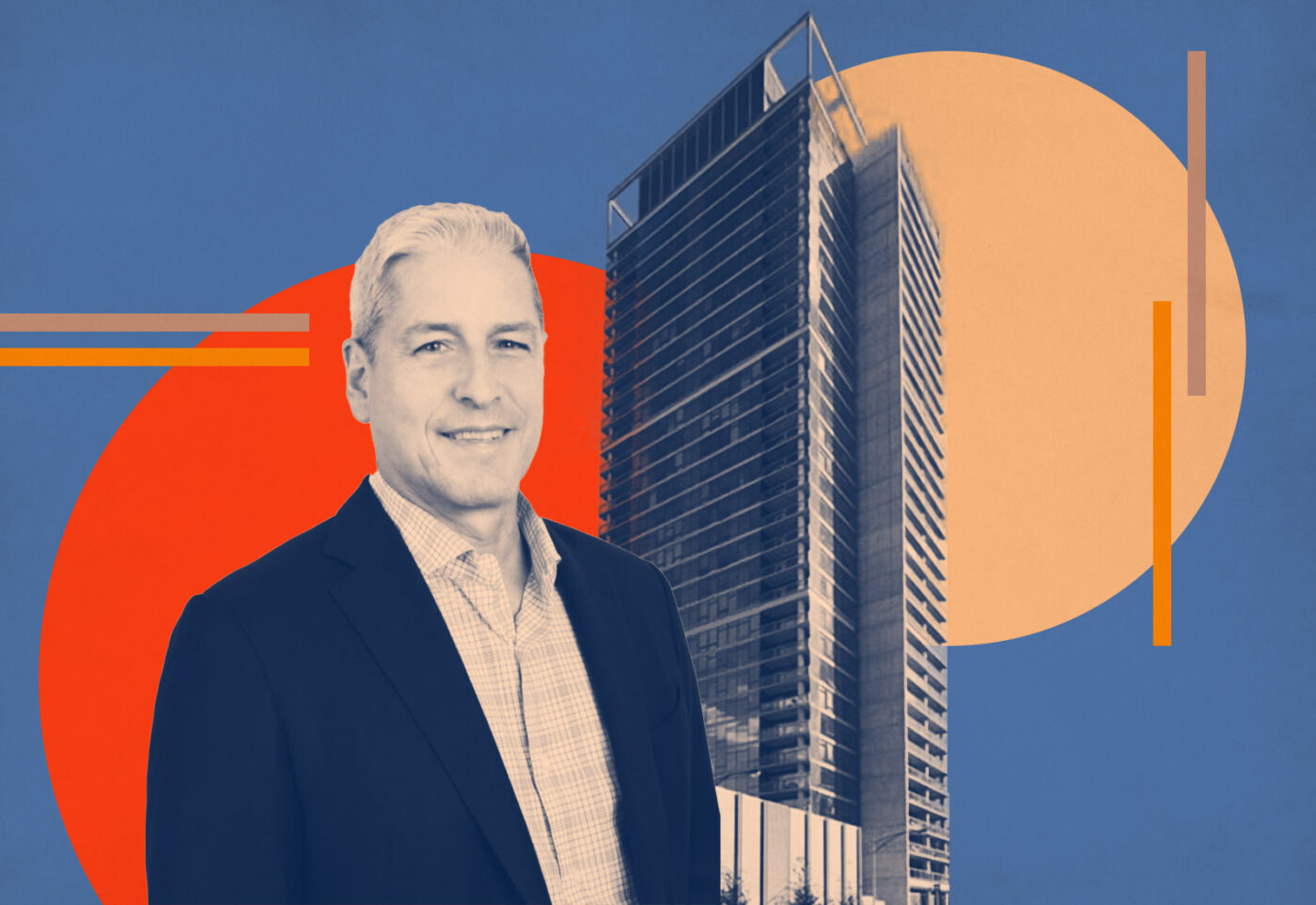 Berkshire's David Olney and Eight O Five apartments (Getty, Berkshire Residential Investments, 805 LaSalle)