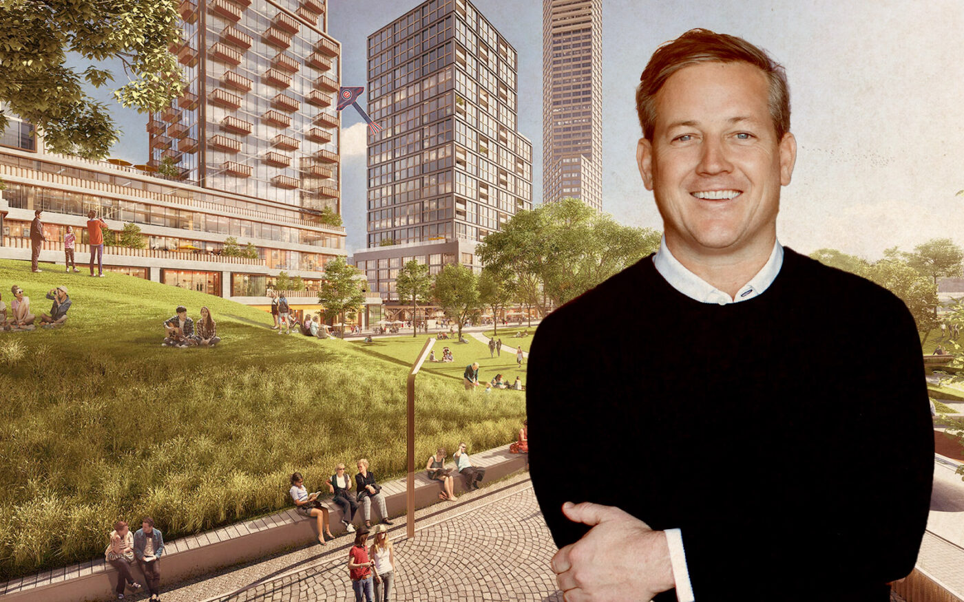 Sterling Bay's Andy Gloor and rendering of Lincoln Yards