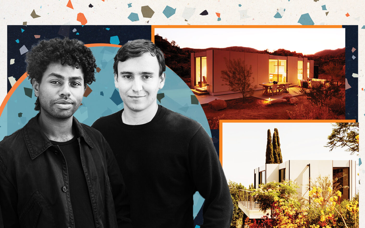 Cover cofounders Jemuel Joseph and Alexis Rivas with their custom build homes. (Photo-illustration by Priya Modi/The Real Deal)