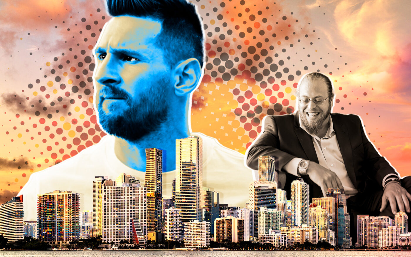Lionel Messi and Gil Dezer over the Miami Skyline (Getty, Sonya Revell)
