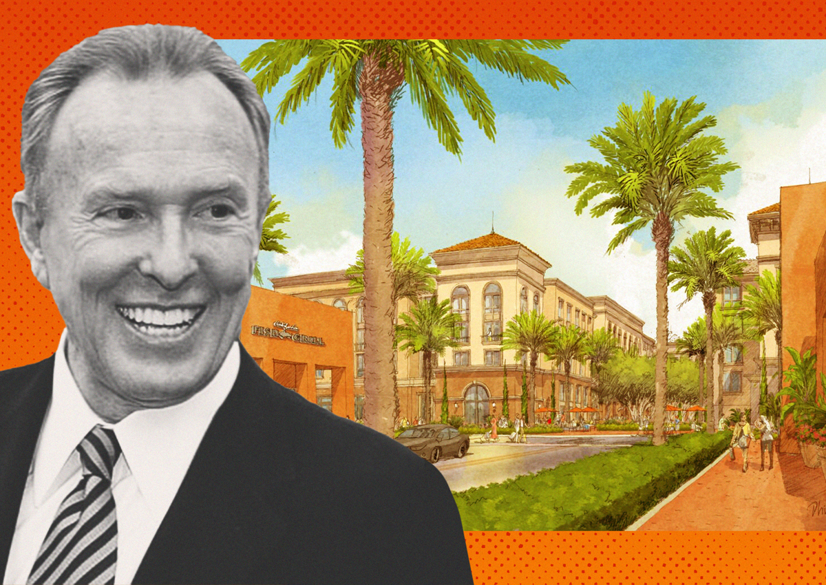 The Irvine Company's Donald Bren with rendering of 2961 El Camino Real