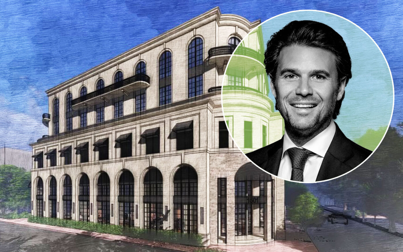 One Sotheby’s Daniel de la Vega and renderings of the Proposed headquarters in Coral Gables