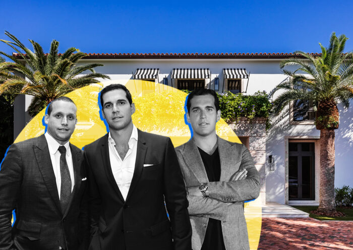 Tal, Oren and Alon Alexander with the home at 3541 Flamingo Drive in Miami Beach