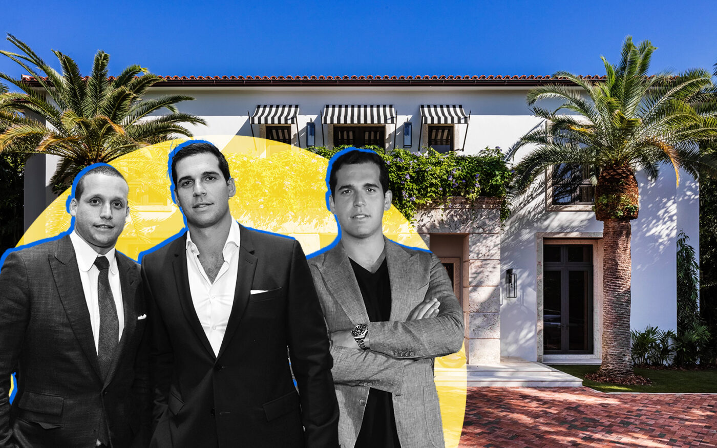 Tal, Oren and Alon Alexander with the home at 3541 Flamingo Drive in Miami Beach