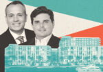ROVR's Oscar Rodriguez and Ricardo Vadia with rendering of River Rapids