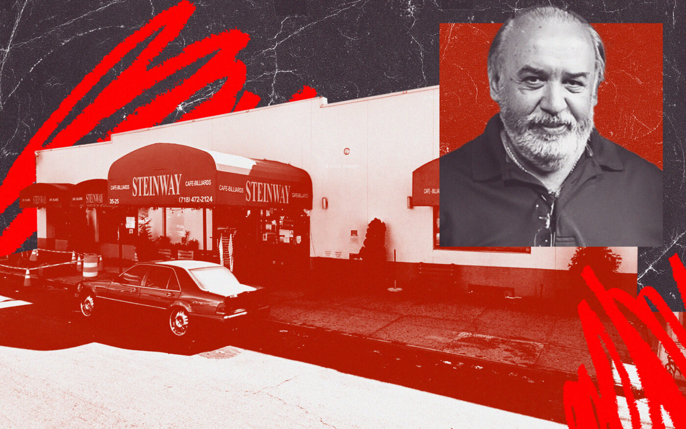 Steinway Cafe-Billiards owner Georgiois Nikolakakos with 3525 Steinway Street