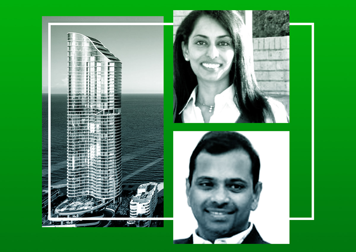 Kavitha Ramesh and Ramesh Raj of Cybermedia Technologies and 15701 Collins Avenue