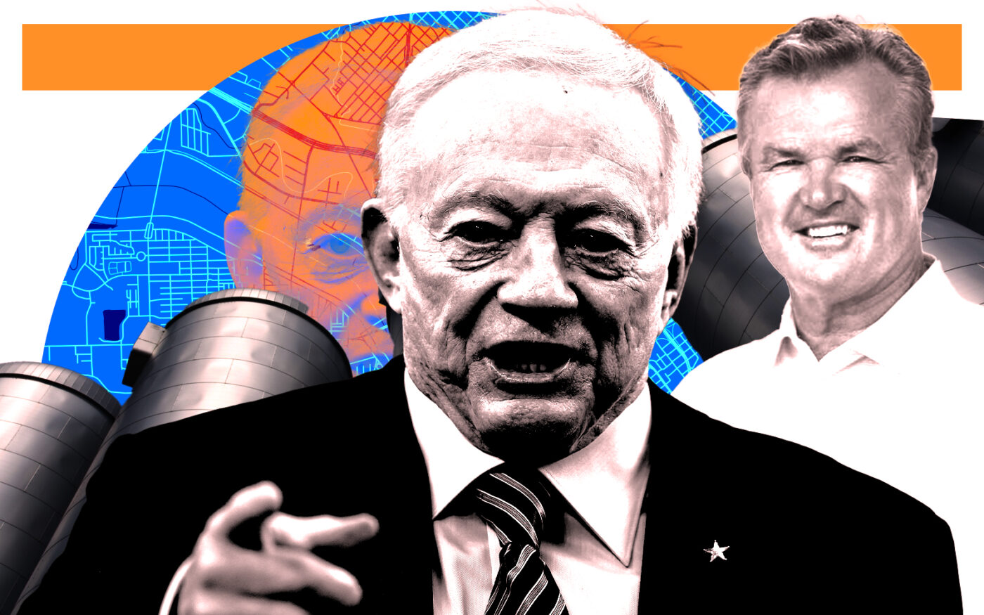 From left: A photo illustration of Jerry Jones and Blue Star Land CEO Joe Hickman (Getty, Blue Star Land)