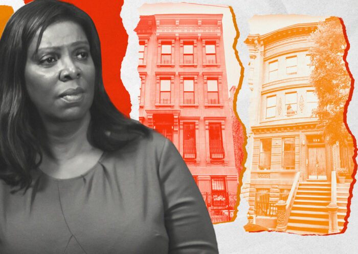 Attorney General Letitia James with 135 West 131st Street and 107 West 118th Street