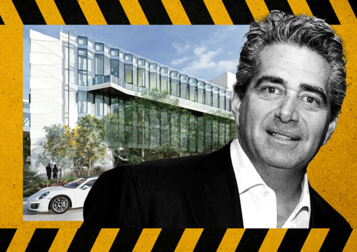 Jeffrey Soffer and rendering of Fontainebleau Miami Beach events center