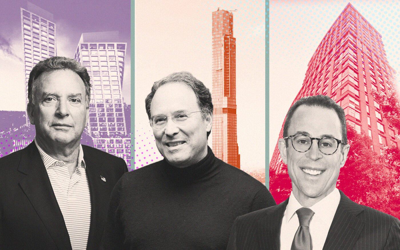Witkoff's Steve Witkoff, Extell's Gary Barnett and Related's Jeff Blau with One High Line, Central Park Tower and 210 Warren Street