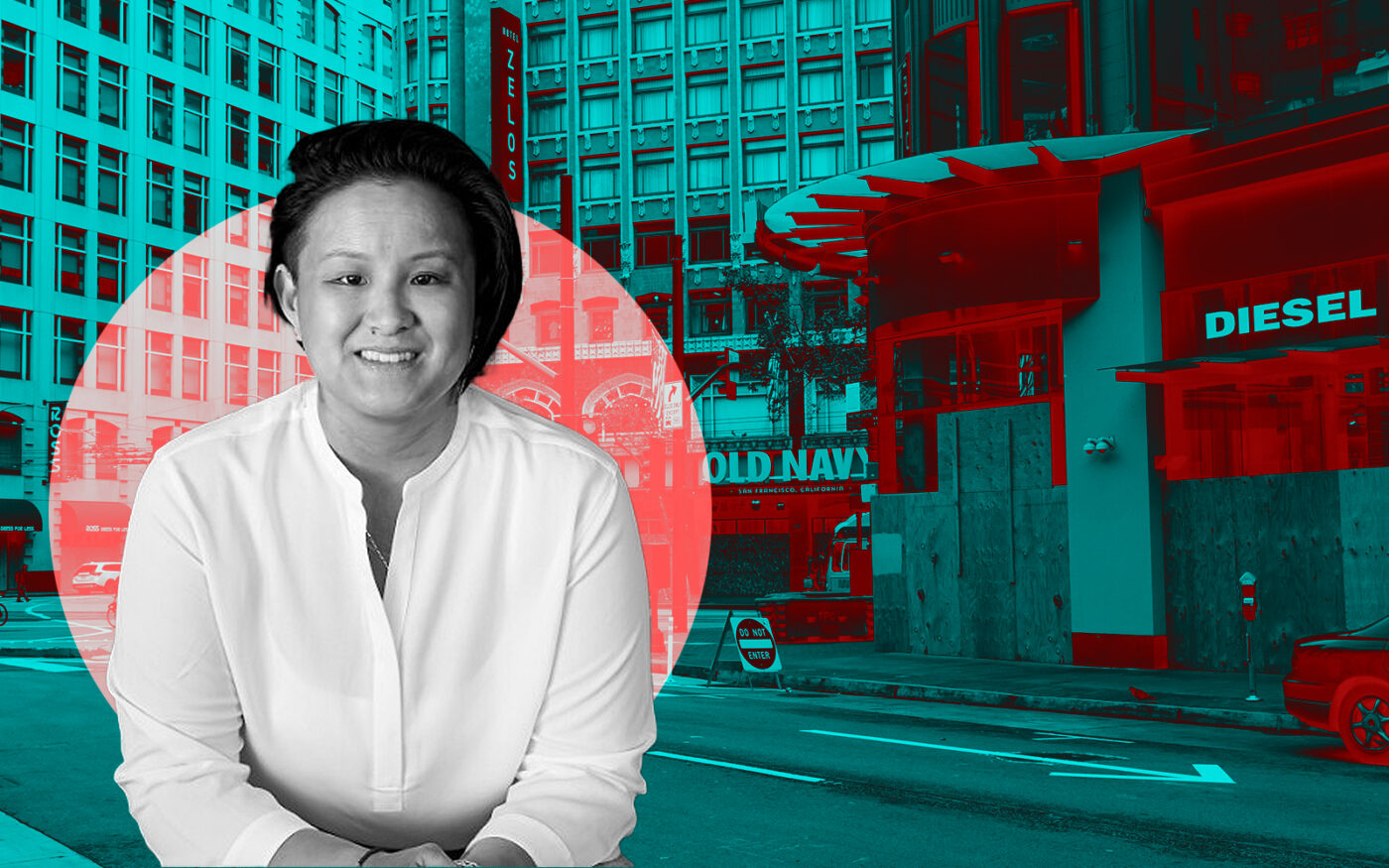 Iris Lee, commercial vacancies manager for San Francisco with vacant storefronts in downtown San Francisco