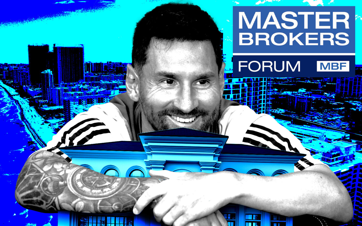 A photo illustration of Lionel Messi (Getty, Master Brokers Forum)